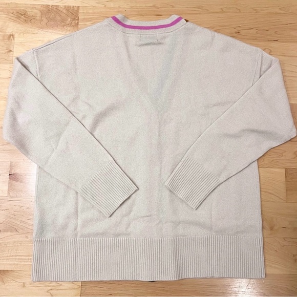 Monrow Wool Cashmere Striped Cardigan - Picture 3 of 5